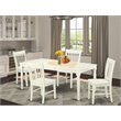 East West Furniture Dover 5-piece Wood Dining Table and Chair Set in Linen White