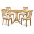 East West Furniture Dublin 5-piece Wood Dining Set with Round Table in Oak