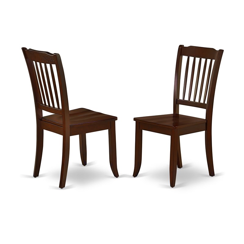 East West Furniture Capri 5-piece Wood Dining Set w/ Slatted Chairs in Mahogany