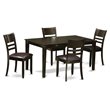 East West Furniture Capri 5-piece Wood Dining Room Set in Cappuccino