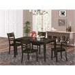 East West Furniture Capri 5-piece Wood Kitchen Table Set in Cappuccino