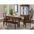 East West Furniture Capri 5-piece Wood Kitchen Table Set in Mahogany