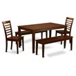 East West Furniture Capri 5-piece Wood Kitchen Table Set in Mahogany