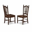 East West Furniture Dublin 5-piece Dining Set with Wood Seat in Mahogany