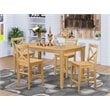 East West Furniture Capri 5-piece Counter Height Table Dining Chair Set in Oak