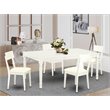 East West Furniture Dover 5-piece Traditional Wood Dining Set in Linen White