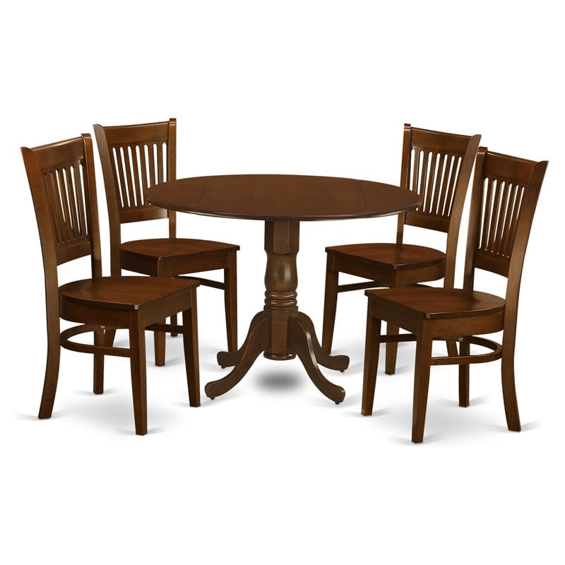 East West Furniture Dublin 5-piece Wood Dining Room Set in Espresso