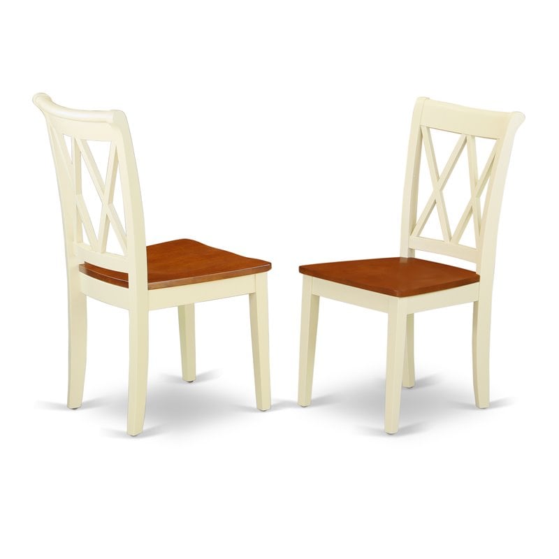 East West Furniture Dover 5-piece Wood Dining Set with X back Chairs in Cherry