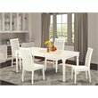 East West Furniture Dover 5-piece Wood Kitchen Table Set in Linen White