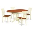 East West Furniture Kenley 5-piece Wood Dining Set with Oval Table in Cherry