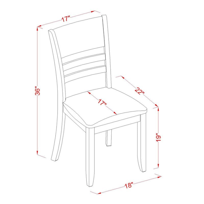 East West Furniture Kenley 5-piece Wood Dining Set with Leather Seat in Espresso