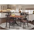 East West Furniture Kenley 5-piece Dining Set with Oval Table in Black/Cherry