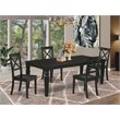 East West Furniture Logan 5-piece Wood Dining Set w/ Rectangular Table in Black