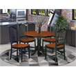 East West Furniture Hartland 5-piece Wood Dining Table Set in Black/Cherry