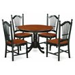 East West Furniture Hartland 5-piece Wood Dining Table Set in Black/Cherry