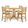 East West Furniture Eden 5-piece Wood Dining Table and Chair Set in Oak