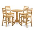 East West Furniture Eden 5-piece Wood Dining Table and Chairs in Oak