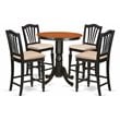 East West Furniture Eden 5-piece Wood Dining Set in Black and Cherry