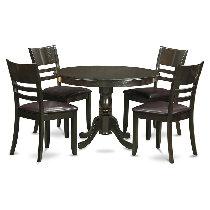 East West Furniture Hartland 5-piece Wood Dining Table Set in Cappuccino