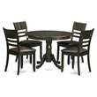 East West Furniture Hartland 5-piece Wood Dining Table Set in Cappuccino