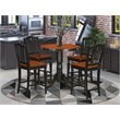 East West Furniture Eden 5-piece Wood Dining Room Set in Black and Cherry