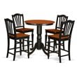 East West Furniture Eden 5-piece Wood Dining Room Set in Black and Cherry