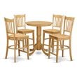 East West Furniture Eden 5-piece Traditional Wood Kitchen Set in Oak