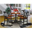 East West Furniture Eden 5-piece Wood Dining Table and Chair Set in Black/Cherry