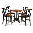 East West Furniture Eden 5-piece Wood Dining Table and Chair Set in Black/Cherry