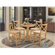 East West Furniture Eden 5-piece Traditional Wood Dining Table Set in Oak