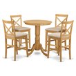 East West Furniture Eden 5-piece Traditional Wood Dining Table Set in Oak