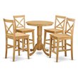 East West Furniture Eden 5-piece Traditional Wood Dining Room Set in Oak