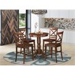 East West Furniture Eden 5-piece Traditional Wood Dining Room Set in Mahogany