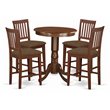 East West Furniture Eden 5-piece Wood Pub Table and Dining Chair Set in Mahogany