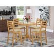 East West Furniture Jackson 5-piece Traditional Wood Dining Set in Oak