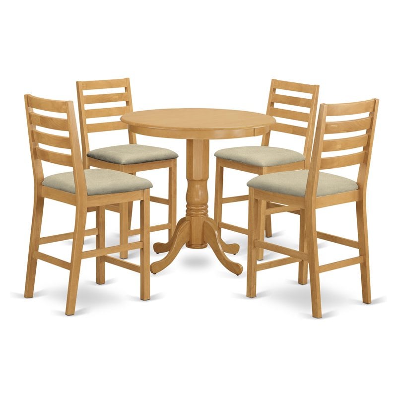 East West Furniture Jackson 5-piece Traditional Wood Dining Set in Oak