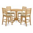 East West Furniture Jackson 5-piece Traditional Wood Dining Set in Oak