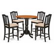 East West Furniture Jackson 5-Piece Wood Dining Set in Black/Cherry
