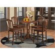 East West Furniture Jackson 5-piece Wood Counter Height Dining Set in Mahogany