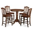 East West Furniture Jackson 5-piece Wood Counter Height Dining Set in Mahogany