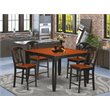 East West Furniture Fairwind 5-piece Dining Table and Chair Set in Black/Cherry