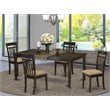 East West Furniture Henley 5-piece Wood Dining Table Set in Cappuccino