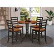 East West Furniture Jackson 5-piece Wood Dining Room Set in Black/Cherry