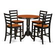 East West Furniture Jackson 5-piece Wood Dining Room Set in Black/Cherry