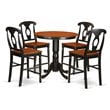 East West Furniture Jackson 5-piece Dining Table and Chair Set in Black/Cherry