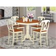 East West Furniture Jackson 5-piece Wood Dining Table Set in Buttermilk/Cherry
