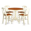 East West Furniture Jackson 5-piece Wood Dining Table Set in Buttermilk/Cherry