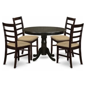 east west furniture hartland 5pcs wood dining set in cappuccino
