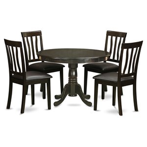 east west furniture hartland 5-piece wood kitchen set in cappuccino