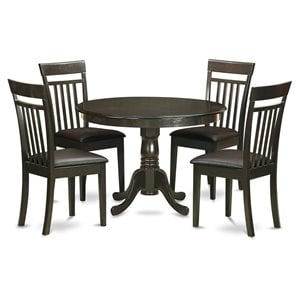 East West Furniture Hartland 5-piece Table and Dining Chair Set in Cappuccino
